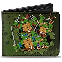 Ninja Turtle Toys TMNT Battle Pose Bifold Wallet - Classic Green